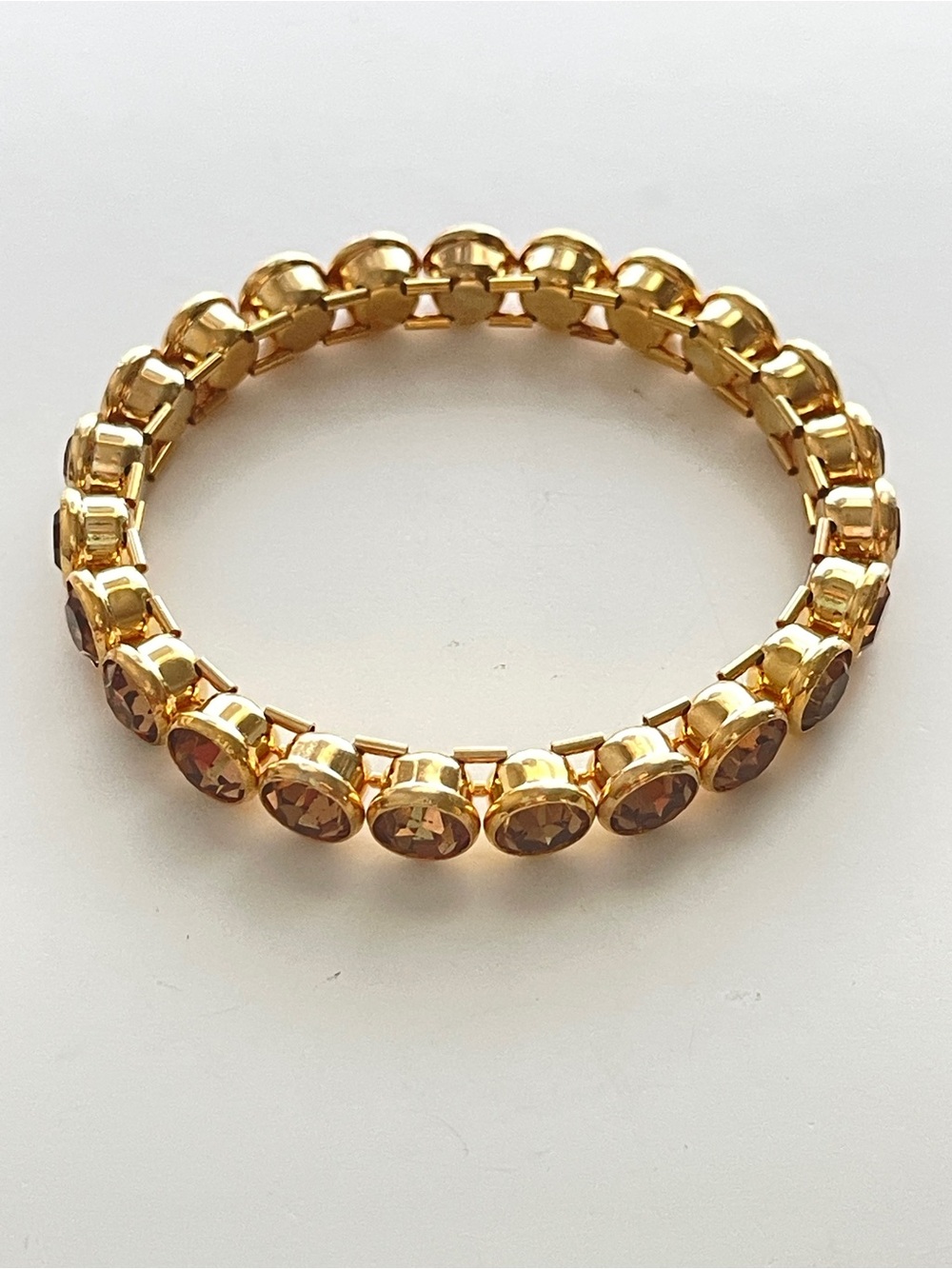 New Anthropologie Stretch Crystal Topaz Bracelet Gold